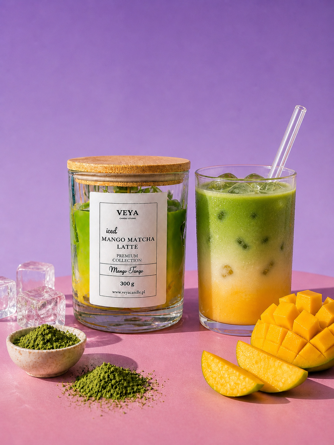 Iced Mango Matcha Latte