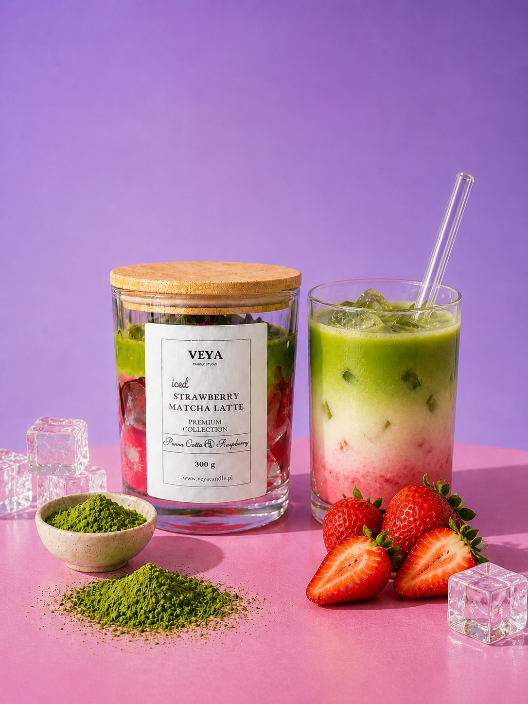 Iced Strawberry Matcha Latte